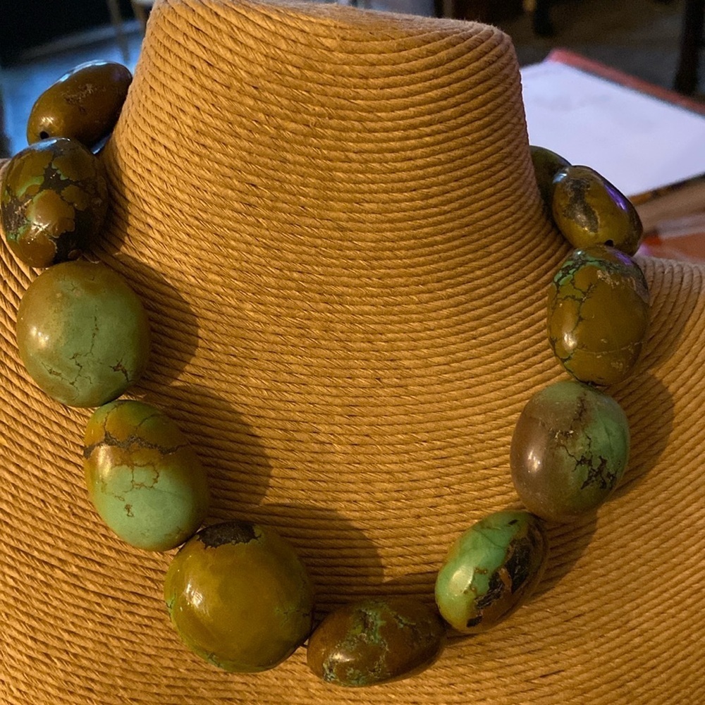 Statement Green Turquoise Bead Necklace
